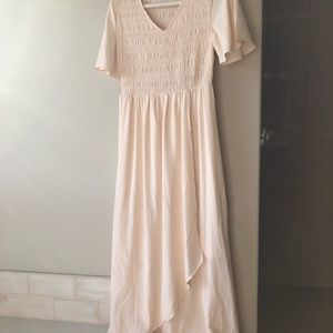 Roolee Polagram Maxi cream Dress Size Medium Wedding photos church beautiful!!